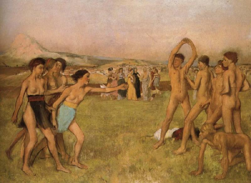 Edgar Degas Young Spartans Exercising oil painting image